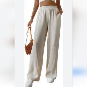 New Lullusory rayon linen wide summer pant ,size M